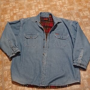 Wolverine Plaid Lined Denim Shirt Men's Size Xlarge